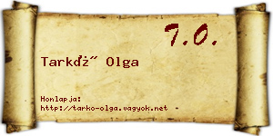 Tarkó Olga névjegykártya